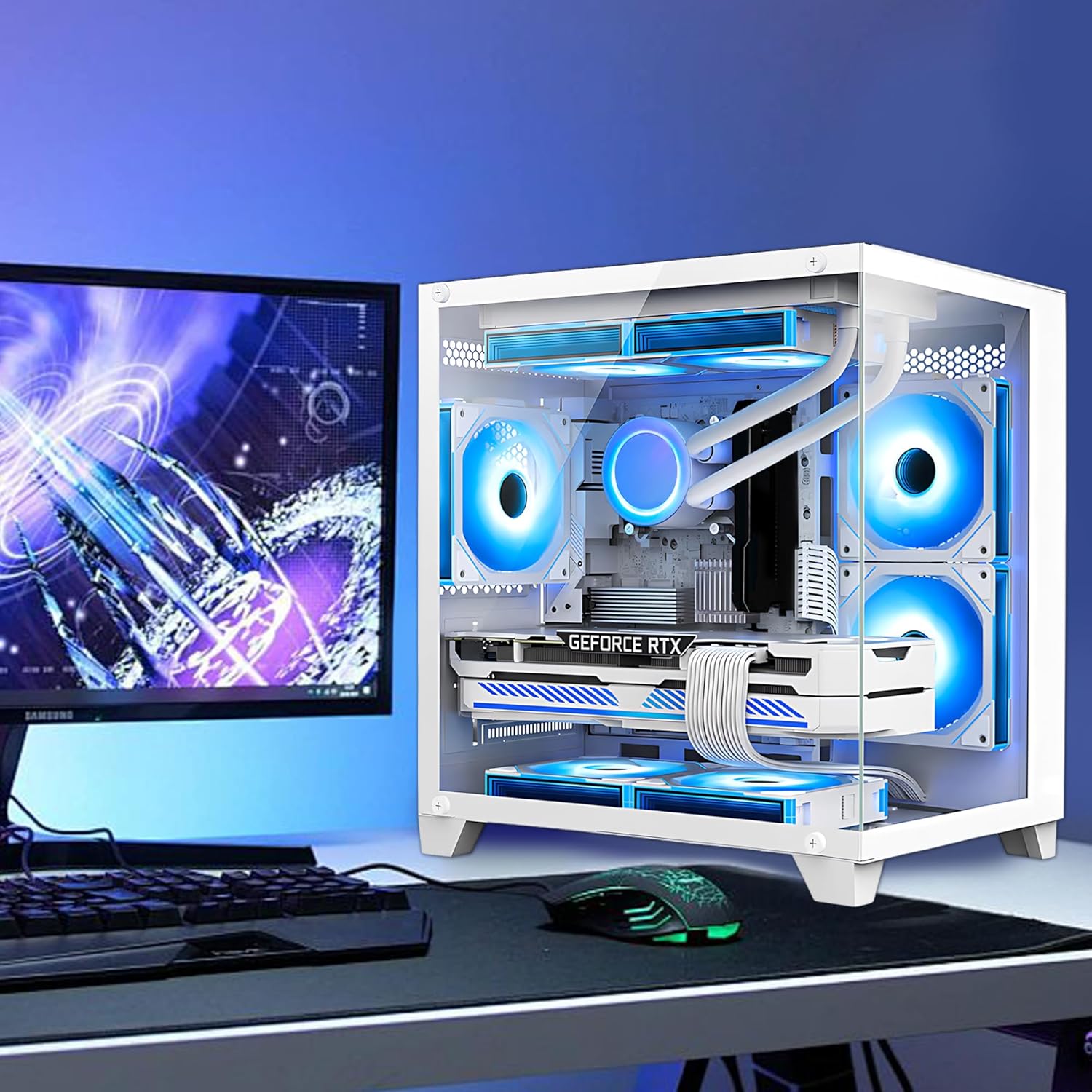 Gaming PC AMD Ryzen 5 5600X RTX 4060 16GB RAM 1TB SSD Windows 11 Pro White U552378