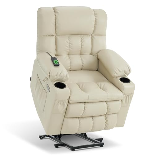 MCombo Dual Motor Power Lift Recliner Chair for Elderly with Heat and Massage, Black E570141