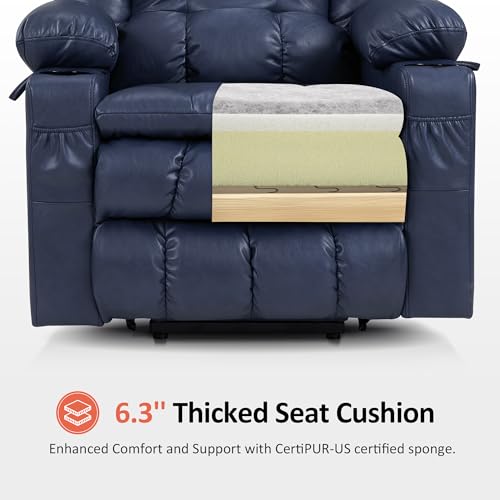 MCombo Dual Motor Power Lift Recliner Chair for Elderly with Heat and Massage, Black E570141