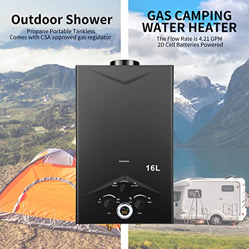 Tankless Water Heater 4.21GPM Outdoor Portable Propane Gas Instant B663