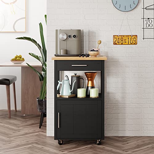Shintenchi Kitchen Island Cart with Storage on Wheels, White V99091