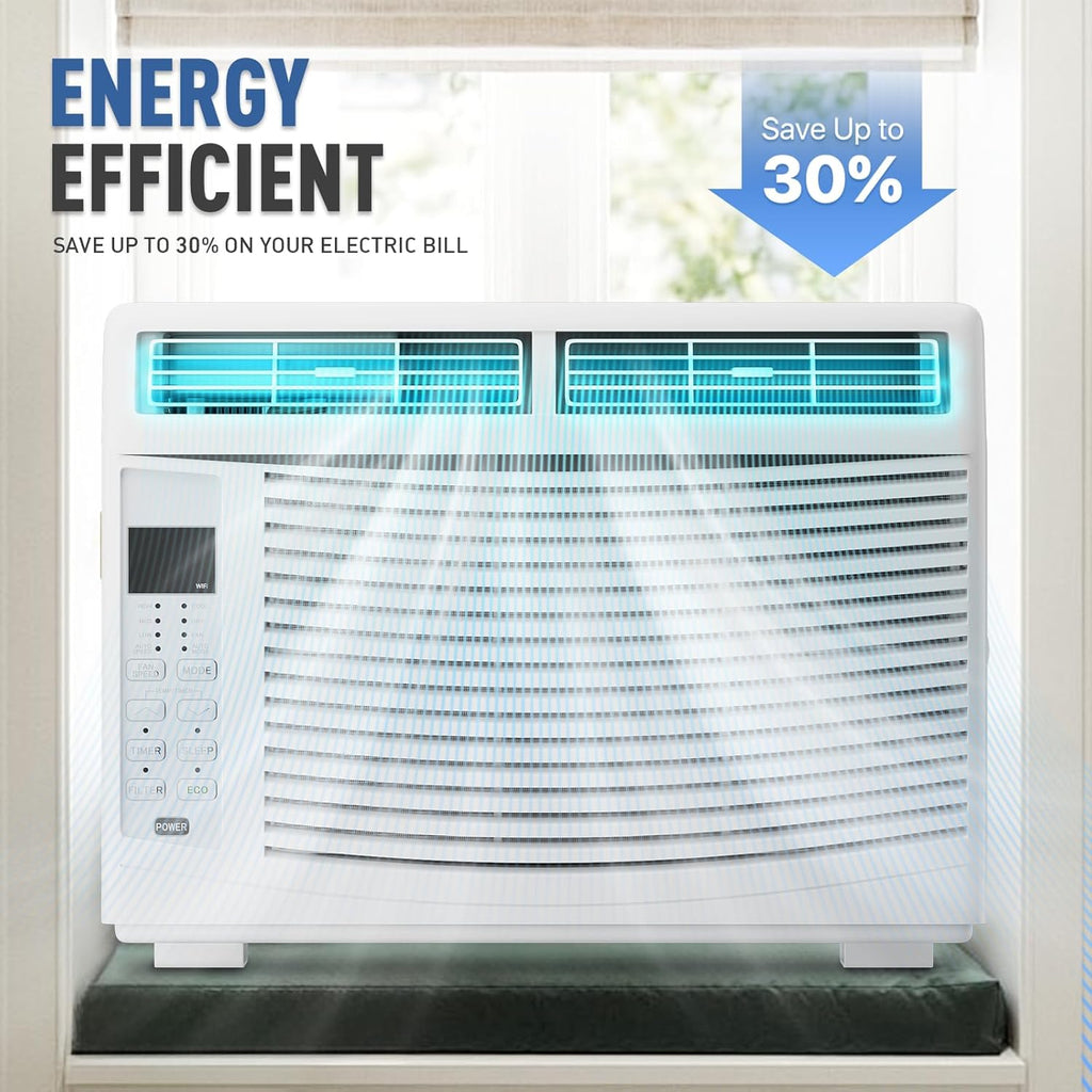 6000 BTU Smart Window AC with Remote Control for Rooms up to 250 sq.ft. R68819