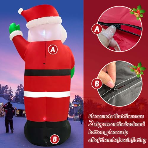 Danxilu 14FT Giant Christmas Inflatables Santa Claus with Wreath Built-in LED Lights M702884