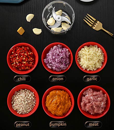 Electric Mini Food Chopper 250ML USB Charging Portable Garlic Chopper White C918713
