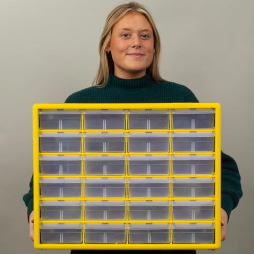 Akro-Mils 24-Drawer Plastic Storage Cabinet, Black I624065
