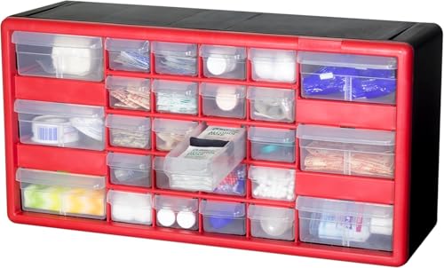 Akro-Mils 24-Drawer Plastic Storage Cabinet, Black I624065