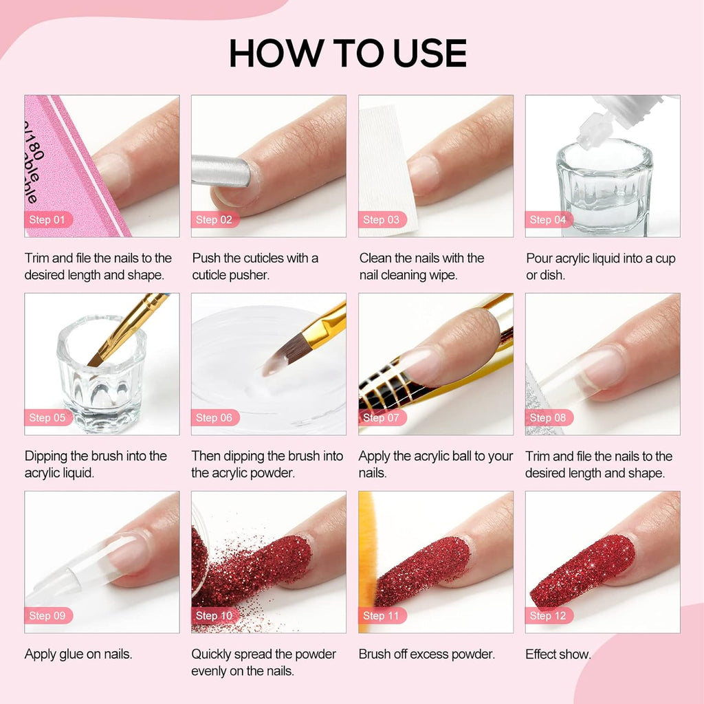 Acrylic Nail Kit with Drill and UV Light for Beginners 45pcs P248