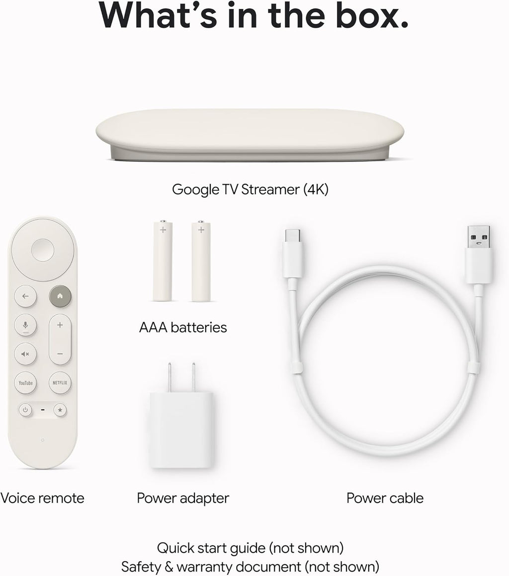 Google TV Streamer 4K with Voice Search Remote, 32 GB Storage, Porcelain V452