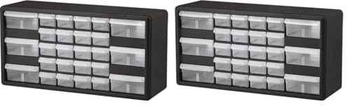 Akro-Mils 24-Drawer Plastic Storage Cabinet, Black I624065