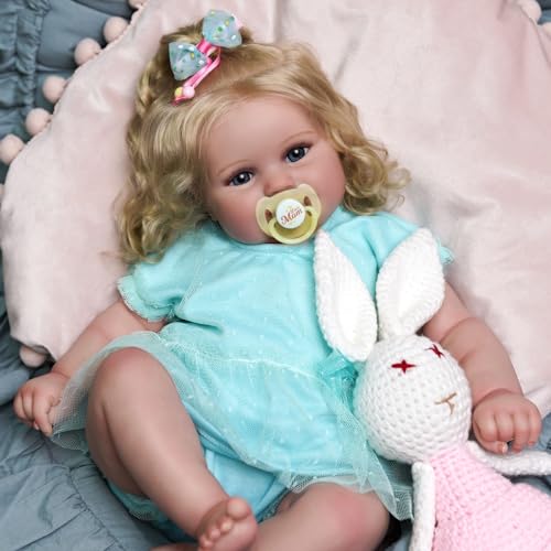 JIZHI Lifelike Reborn Baby Dolls - 20Inch-Real Baby Feeling Realistic-Newborn Baby Dolls Adorable Smiling Real Life Baby Dolls with Gift Box for Kids Age 3+