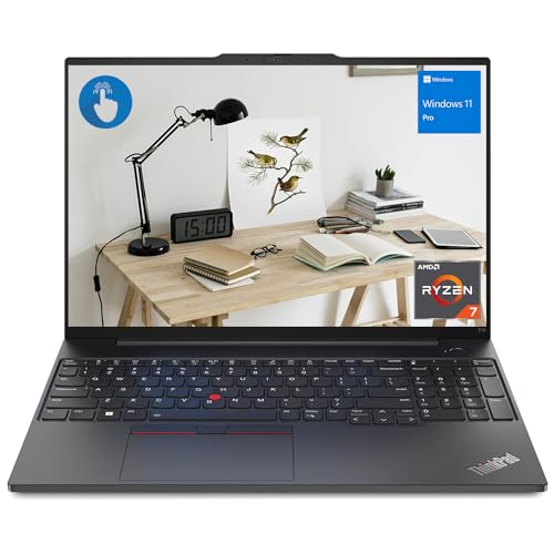 LENOVO ThinkPad E16 Gen 1 Business Laptop, 16" FHD+ Display, AMD Ryzen 7 7730U, 16GB RAM, 512GB SSD, Backlit Keyboard, Fingerprint Reader, HDMI, RJ-45, Wi-Fi 6, Windows 11 Pro, Black