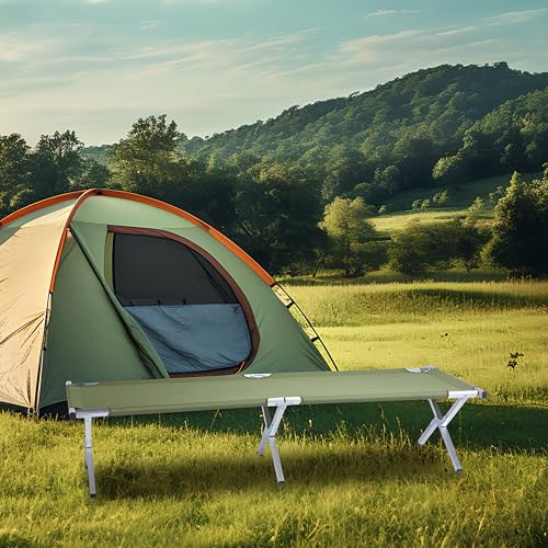 Outvita Folding Camping Cot with Carry Bag, Lightweight Portable Sleeping Bed L5442