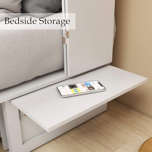 Murphy Bed Queen Cabinet with Charging Station and Storage Drawer J989