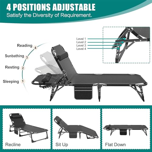 DoCred Folding Camping Cot with Mattress, 2 Pack, Heavy Duty for Adults, Portable with Carry Bag C814529