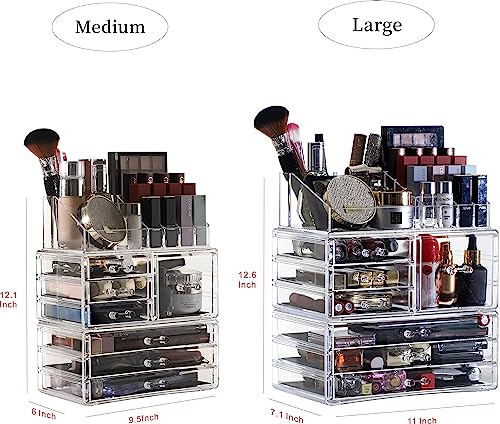 Cq Acrylic Clear Makeup Organizer 11 Drawer Stackable Storage Box W593304
