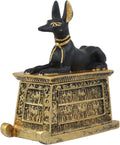 Ebros Egyptian God Hieroglyphic Anubis Dog Egyptian Miniature Cartouche Box In Black And Gold Finish Figurine Gods And Goddesses Ancient Legendary Deities Lord Of Mummification Death Afterlife Statue