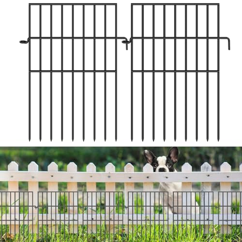 Animal Barrier Fence, 25 Panels, 17in x 27ft, Rustproof Metal Garden Fence G247