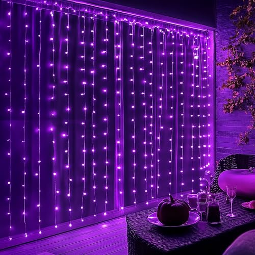 Dazzle Bright 300 LED Curtain Lights, Warm White, Plug in for Bedroom & Outdoor Decor X62406