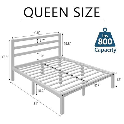 Full Size Heavy Duty Metal Platform Bed Frame with Under Bed Storage, Black R9813