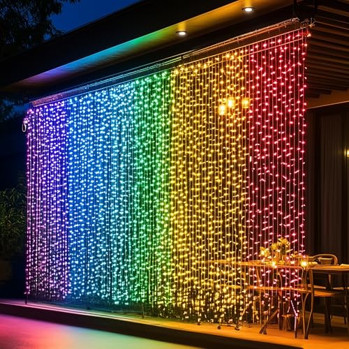 Dazzle Bright 300 LED Curtain Lights, Warm White, Plug in for Bedroom & Outdoor Decor X62406