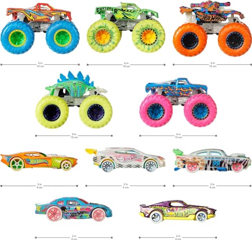 Hot Wheels Monster Trucks Gunkster Glow-in-The-Dark 1:64 Scale Playset I532010