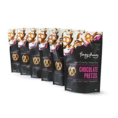 Funky Chunky Gourmet Popcorn Sampler Variety Pack with all 5 flavors: Sea Salt Caramel, Nutty Choco Pop, Peanut Butter Cup, Chip Zel Pop, and Chocolate Pretzel, 2 oz (5 Bags)