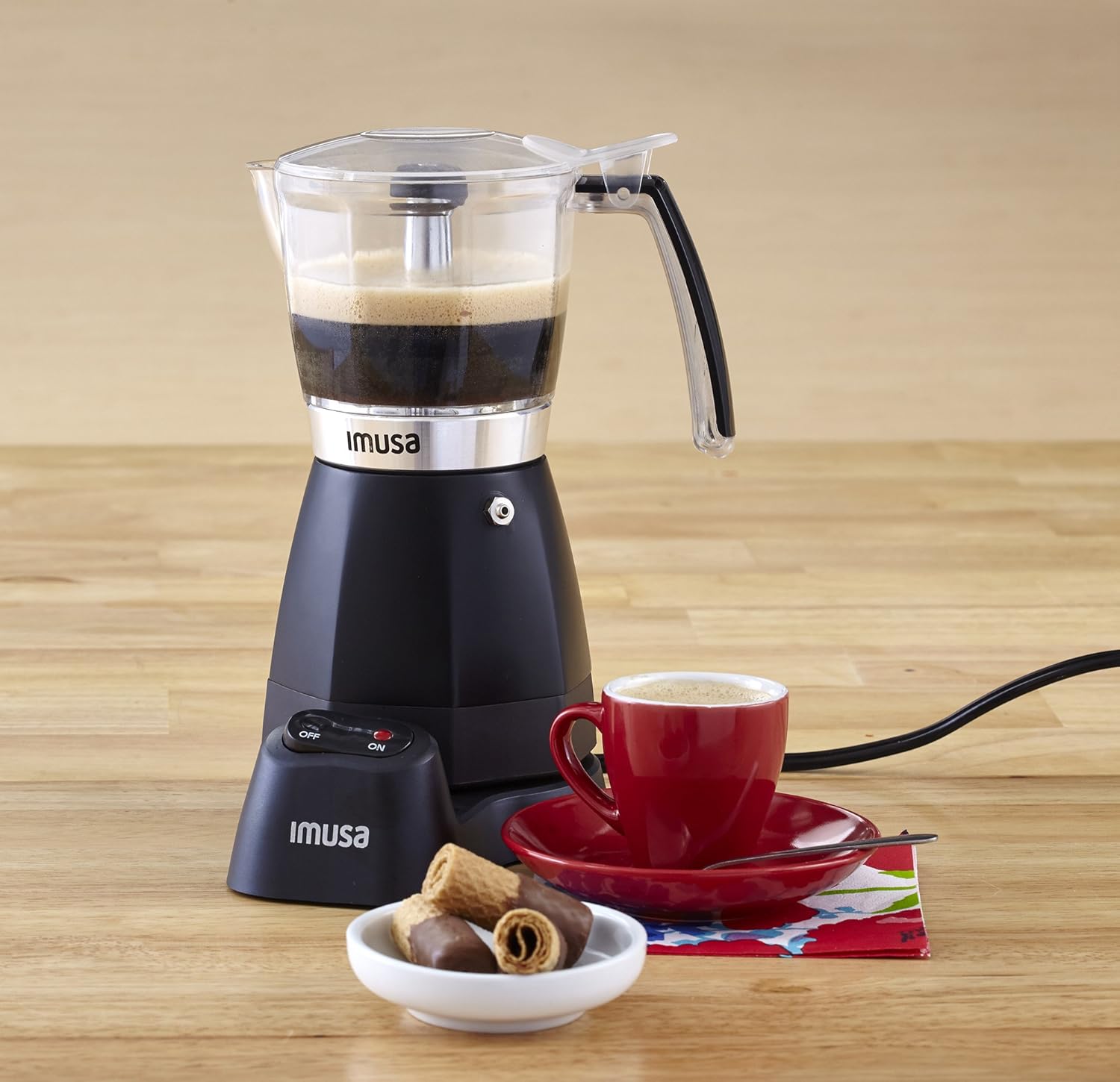 Imusa Black Espresso Maker, 3-6-Cup J2071