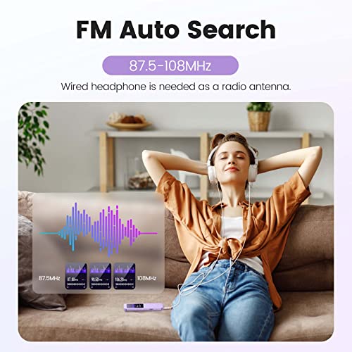 AGPTEK 64GB Bluetooth MP3 Player with 2.4 Inch Screen U9874