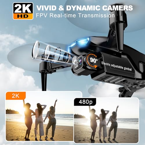 Drone with Camera for Adults, 2K HD FPV, 2 Batteries B9259
