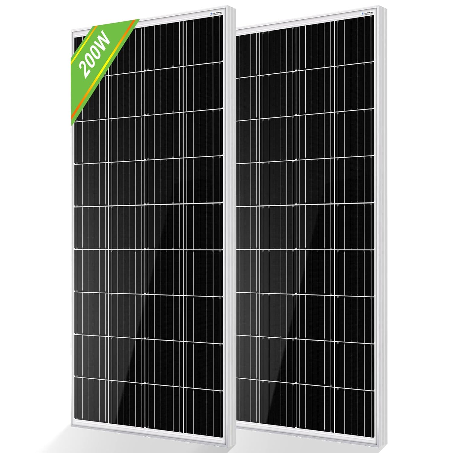 ECO-WORTHY 2pcs 100 Watt Solar Panels 12 Volt Monocrystalline Solar Panel for RV Marine Boat and Other Off-Grid Applications, 2-Pack 100W
