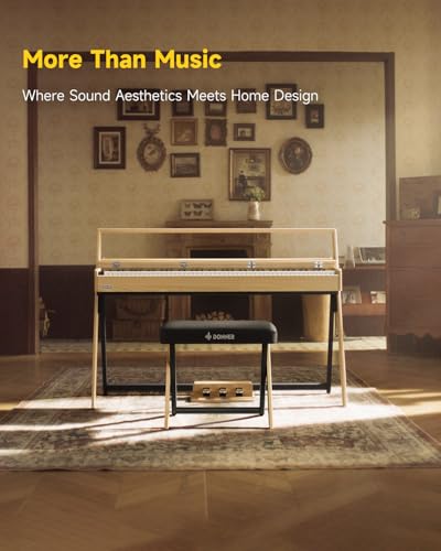 Donner OURA R300 88 Key Weighted Digital Piano, Bluetooth, Walnut Wood Color Q23942