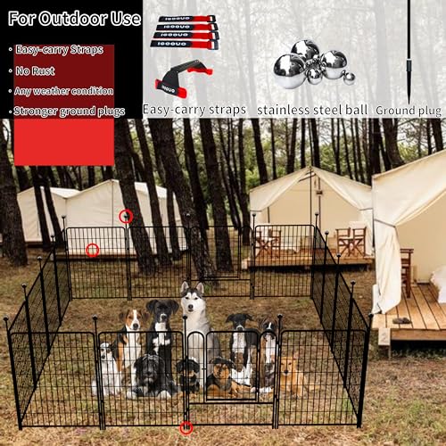 Dog Playpen Outdoor 36" High Heavy Duty for Medium/Large Dogs with Stakes V166
