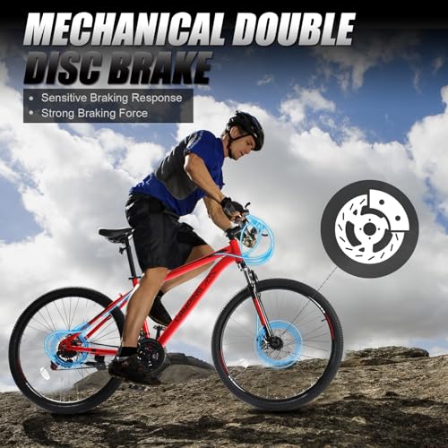 26/27.5" Mountain Bike 21 Speed for Adults, High Carbon Steel Frame R334756