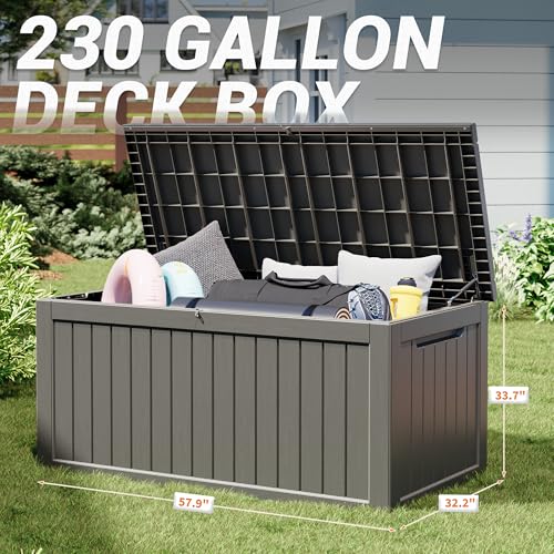 NUNU LAB 31 Gallon Outdoor Storage Box Waterproof Lockable Lid I8083