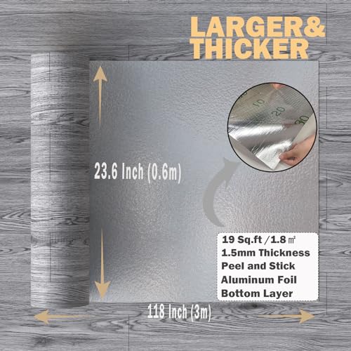 Oxdigi Peel and Stick Vinyl Flooring Roll 23"x393" Waterproof Wood Plank U1250