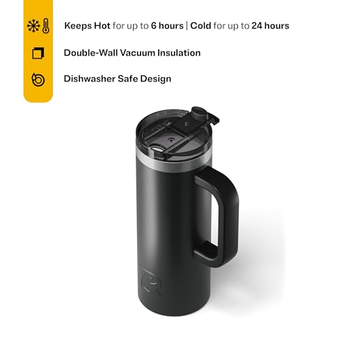 RTIC 20oz Road Trip Travel Mug with Lid and Handle, Insulated Stainless Steel P393441