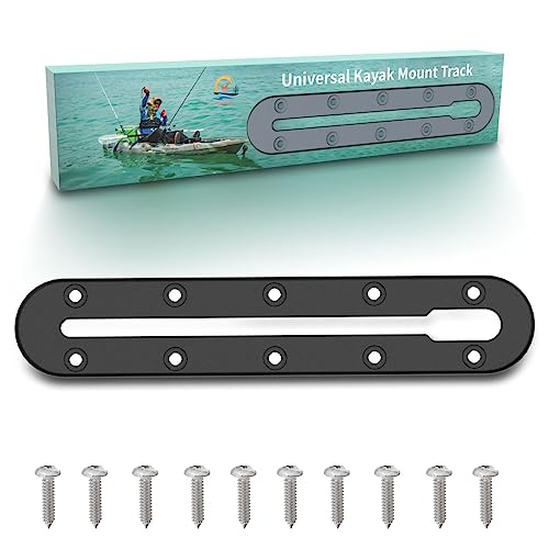 Kayak Track, Kayak Low Profile Track, Kayak Rail, Kayak Accessories Mount Track, Kayak Gear Track for Fishing Rod Holder, Fish Finder, Cup Holder, Anchor Cleats
