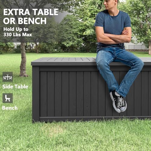 NUNU LAB 31 Gallon Outdoor Storage Box Waterproof Lockable Lid I8083