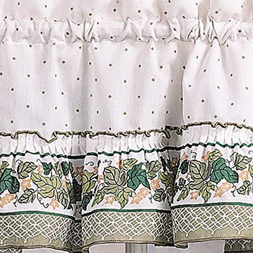 CHF & You Cottage Ivy Country Curtain Tier and Swag Set, Multi, 56 x 36 Inch L8045