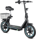 M5 Electric Scooter with Seat, 500W Powerful Motor up to 22 Miles Range, Foldable Electric Scooter for Adults 14" Pneumatic Tire, Max Speed 25Mph, Foldable Commuter Scooter with Basket
