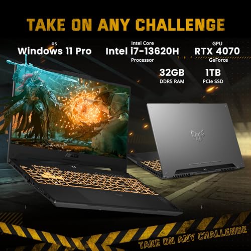 Asus TUF F15 Gaming Laptop 15.6" FHD 144Hz i7-12700H 16GB RAM 1TB SSD RTX 4070, Grey F826939