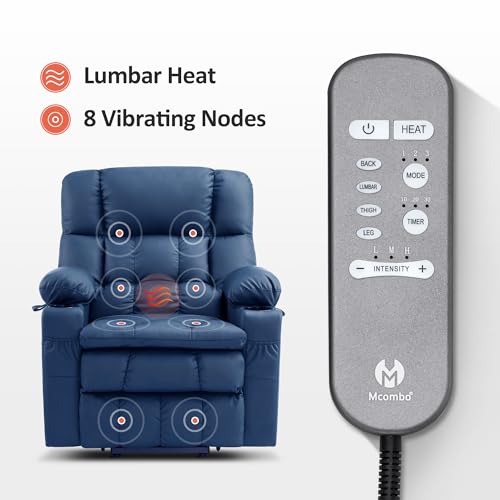 MCombo Dual Motor Power Lift Recliner Chair for Elderly with Heat and Massage, Black E570141