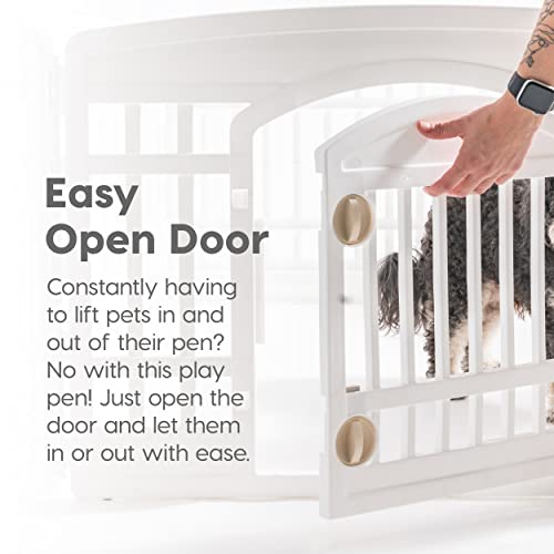 IRIS USA 34" 8-Panel Dog Playpen with Door, Black N326