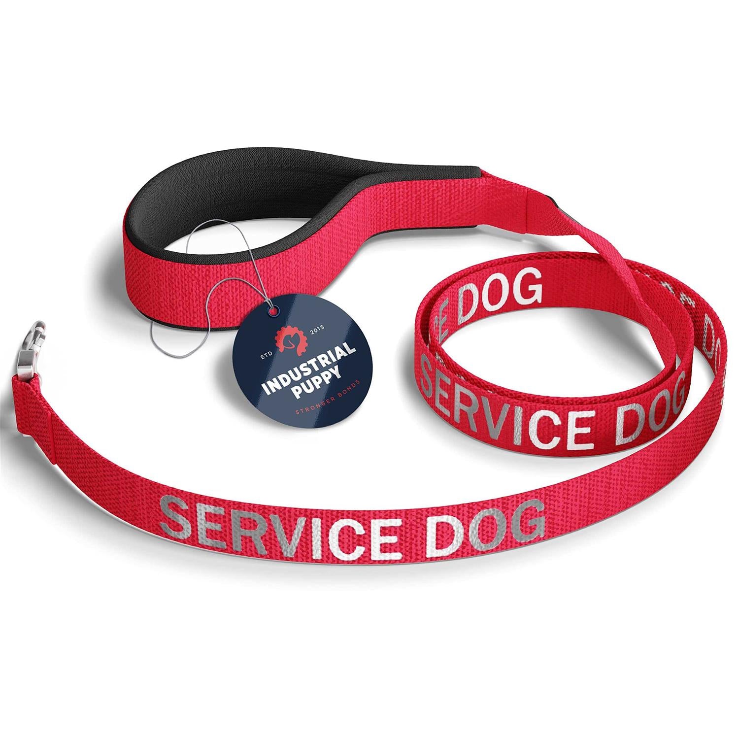 Industrial Puppy Emotional Support Dog Leash Wrap with Neoprene Handle and Reflective Emotional Support Lettering - Pet Supplies online store