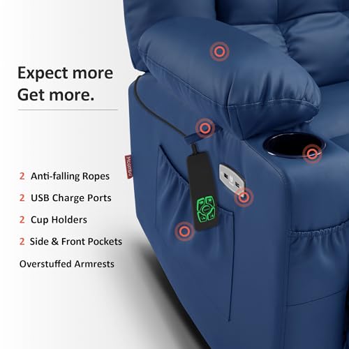 MCombo Dual Motor Power Lift Recliner Chair for Elderly with Heat and Massage, Black E570141