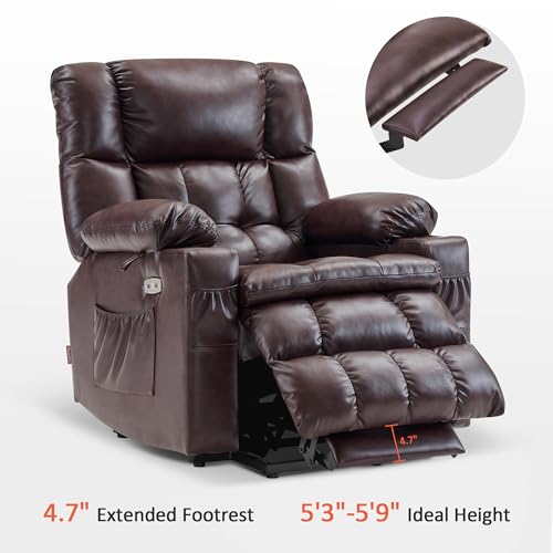 MCombo Dual Motor Power Lift Recliner Chair for Elderly with Heat and Massage, Black E570141