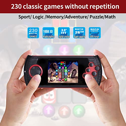 16 Bit Handheld Game Console for Kids with 230 HD Classic Retro Games K20118