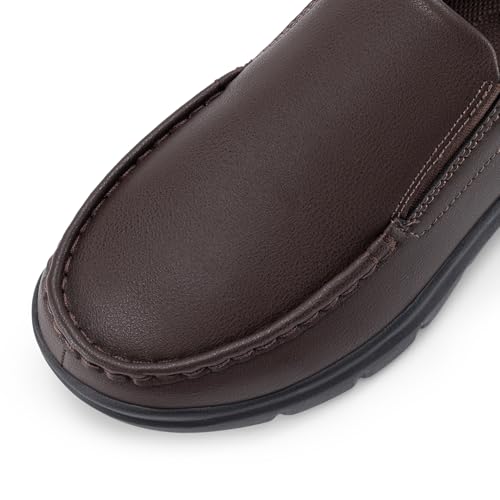 FitVille EasyWalk V1 Men's Wide Leather Slip-On Loafers S1719