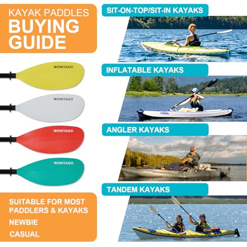 Kayak Paddles with Alloy Shaft and PP Blade, Adjustable 230-250 cm E1062