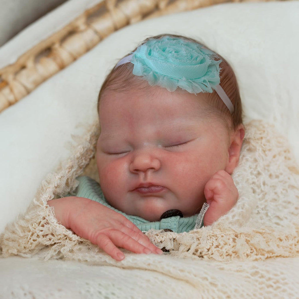 WOOROY Realistic Reborn Baby Doll 18-Inch Soft Weighted Cloth Body Sleeping Newborn Girl with Gift Box O671841